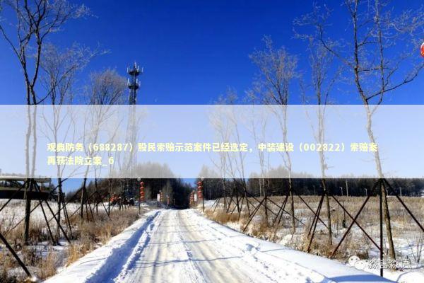 观典防务（688287）股民索赔示范案件已经选定，中装建设（002822）索赔案再获法院立案_6